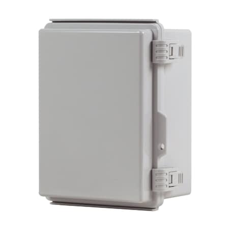 Newhouse Electric NEMA 4X 4.72"L x 6.3"W x 8.66"H ABS Plastic Gray Weatherproof Electrical Junction Box, Hinged Cover NHWE-M