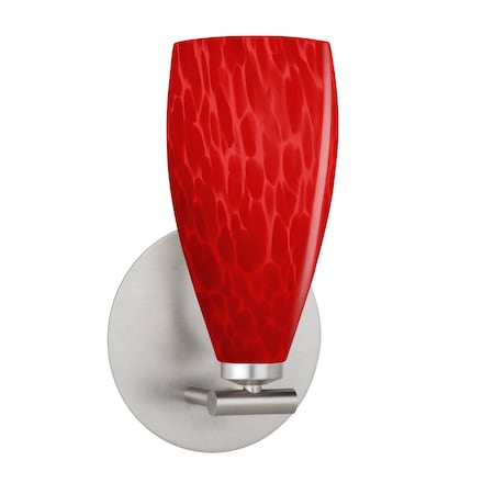 Besa Lighting Besa, Karli Wall Sconce, Red Cloud, Satin Nickel Finish, 1x5W LED 1SX-7198RC-LED-SN