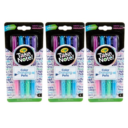 Crayola Take Note! Dual Ended Color Changing Pens, 12PK 58-6635