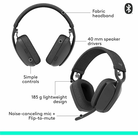 Logitech Zone Vibe 100 Headset, Graphte 981001256