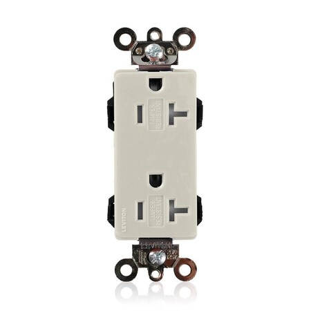 Leviton Straight Blade Receptacle, 5-20R, 20 A, 125V AC, Flush Mount, Self-Grounded MT163-T