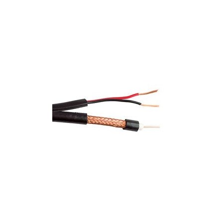 Cable Wholesale RG6/U Siamese Coaxial + Power Cable, 18AWG Solid Bare Copper Coax, 18/2 Stranded Copper Power, 10X4-28222NH