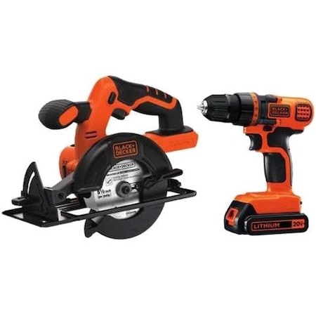 Black & Decker 2-Tool 20V MAX Lithium-Ion Circular Saw & Drill/Driver Cordless Tool Combo Kit BD2KITCDDCS