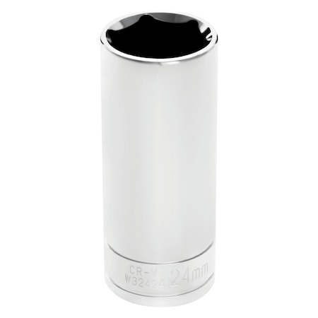 Performance Tool 1/2 in. Drive 24 mm 6-Point Deep Socket W32424