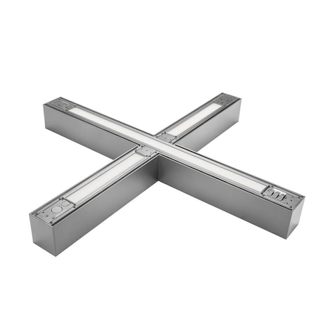 Keystone Linear Arch Fixture with Direct & Indirect Lighting | X | Power and Color Selectable| Silver | 0-10V KT-LALED50PS-XA-8CSF-VDIM-S