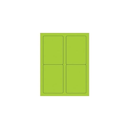 Bubblefast 3 1/2 x 5'' Green Rectangle Laser Labels-4 Labels per Sheet BFLL176GN