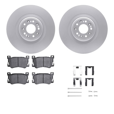 Dynamic Friction Co DFC GEOSPEC Coated Rotors with 5000 Brake Pads - Ceramic and Hardware 4512-10003