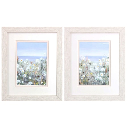 Homeroots Set Of Two Wild Sea Breeze White Framed Print Wall Art, 2PK 521531