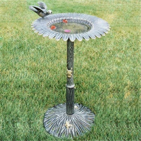 Oakland Living Sunflower Bird Bath - Antique Pewter 5065-AP