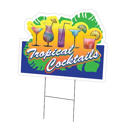 Signmission Tropical Cocktails Die Cut Yard & Stake outdoor plastic coroplast window, 1216-Tropical Cocktails C-DC-1216-Tropical Cocktails19