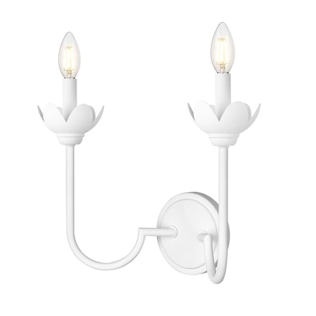 Z-Lite Allistair 2-Light Wall Sconce, 15 in W, Textured White 352-2S-TW