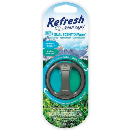 Refresh Your Car Oil Diffuser Car Air Freshener Summer Breeze/Alpine Meadow 09020Z