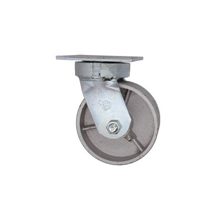Service Caster 5 Inch Kingpinless Semi Steel Wheel Swivel Top Plate Caster SCC-KP30S520-SSR