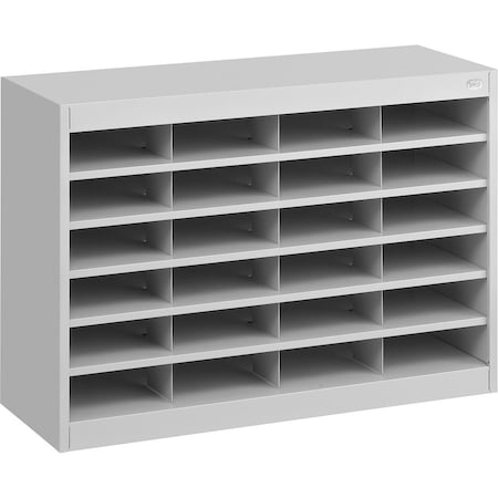 Safco 24 Compartment Steel Literature Organizer - Gray 9211GRR