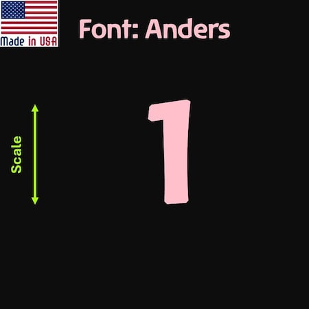 Aacc Self-Adhesive Vinyl Number: 1, Size: 12 in. Color: Pink Font: Anders, 1 sticker AACC-Anders-N1-Pink-I12x1