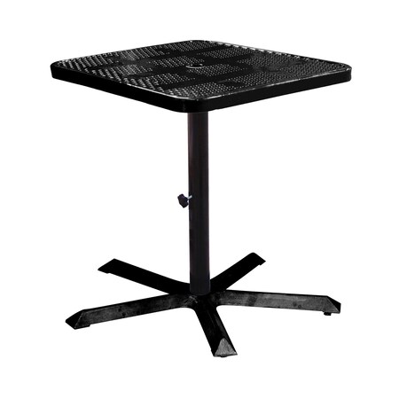 Leisure Craft 36" Square Perforated Pedestal Table, Portable, 40"H, Black SQ36TAB40-BLACK