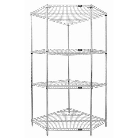 Quantum Storage Systems CORNER WIRE 4 SHELF KIT CHROME 74in WR74-1836CRNC