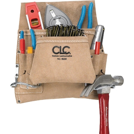 Clc Work Gear 8-Pocket Suede Leaather Carpenters Nail & Tool Bag I823X