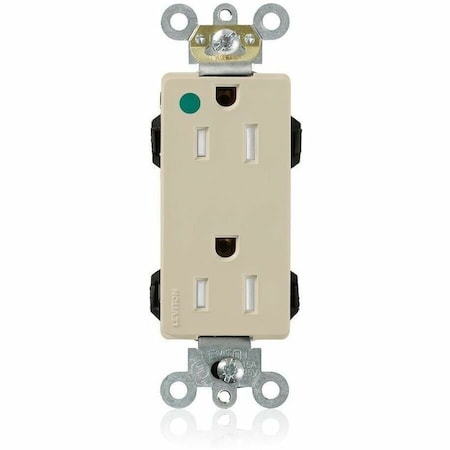 Leviton Modular Duplex Decora Receptacle, 15 Amp, 125 Volt M1626-ILI