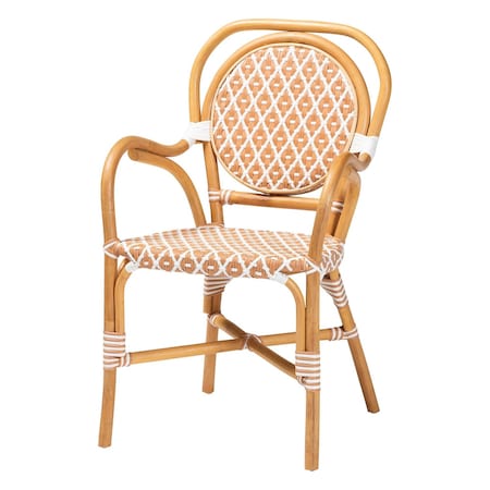 Bali & Pari Mattie Natural Rattan Dining Bistro Chair, Beige 269-14768-ZORO