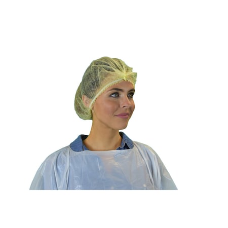 Keystone Pleated Yellow Bouffant Cap, 1000/CS 111NWI-10-24-YELLOW