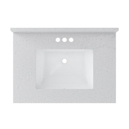 Craft + Main Vanity Top, 22 in OAL, 31 in OAW, Ceramic/Quartz, Carrara Vita, Undermount Sink, 1-Bowl QZ31224CVR