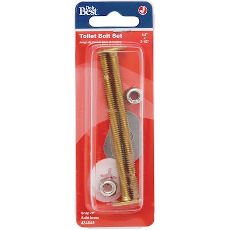 Do It Best 1/4''x3-1/2'' Extra Long Solid Brass Toilet Bolts, 2PK DIB835-19