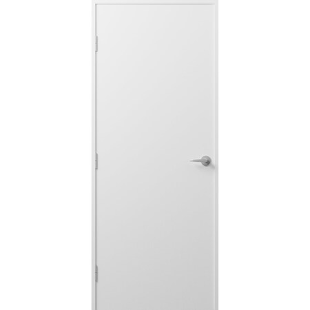 Sartodoors Firerated 20 Min Interior Door, 1222 Primed White, Single Flush Panel Wood Frame Handle 28 x 84 Ri FIRERATED1222ID-PRI-2884-RH-O