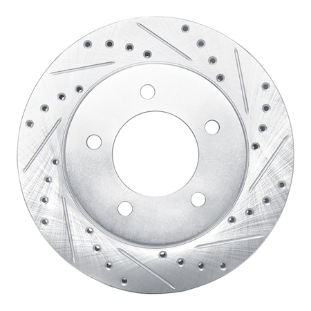 Dynamic Friction Co DFC Brake Rotor - Drilled and Slotted - Silver 631-54176R