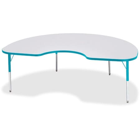 Jonti-Craft Berries Kidney Activity Table, 48 in. x 72 in., E-height, Freckled Gray/Teal/Gray 6423JCE005