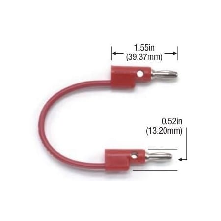 Pomona Electronics Banana Plug Patch Cord, 8", Red, 5000V B-8-2
