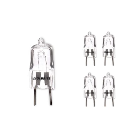 Bulbrite Pack of 5 35 Watt Dimmable Clear T4 Bi-Pin GY8 Mini Halogen Light Bulbs, 5PK 860839