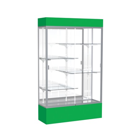 Ghent Lighted Floor Display Case 48x80x16, Mirror 3174MB-SN-KG