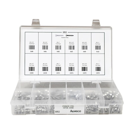Auveco Stainless Steel Tapping Screw Quik-Select Kit Assortment 6852
