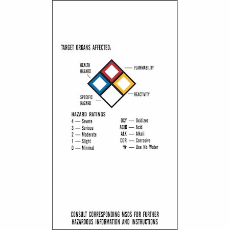 Brady RTK Diamond Tag Polyester 5.5 in H x 2.875 in W BL/RD/YL/BK on WH 25/RL 12800