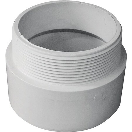 Genova CANPLAS Pipe Adapter, 4 in, MNPT x Hub, PVC, White 192874