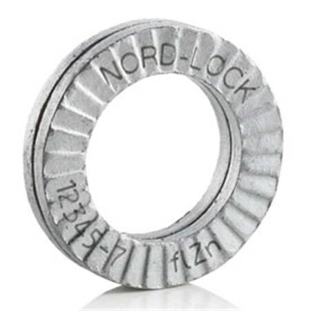Nord-Lock Wedge Locking Washer, Carbon Steel - Zinc Flake Coated - 0.38 in. - Pack of 20 - Gray, 20PK B2083466