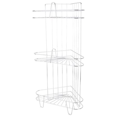 Simple Spaces Shower Caddy, 3-Shelf, 11-5/8 in OAW, 23-1/4 in OAH, 8-1/4 in OAD, 10 lb SS-SC3-29-CH-3L