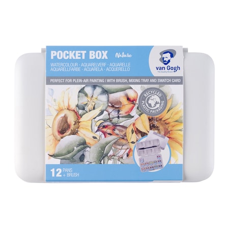 Van Gogh Watercolor Plastic Pocket Box, 12 Pan Shades Of Nature Selection 20808641