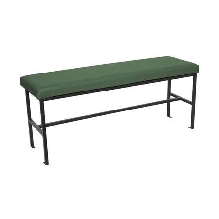 Bfm Seating Meghan 2-Seat Bolt-Down Bench, Grade 4 Upholstered Seat - Steel Frame - Sand Black Finish JS337MWH2179-SB