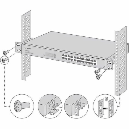 Tp-Link RACK-MOUNTING BRACKET KIT, SCREWS INCLUDED RACKMOUNT KIT-19