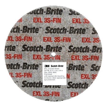 Scotch-Brite Unitized Wheel, 1 in Dia, 1/8 in W, 1/8 in Arbor Hole 7010364763