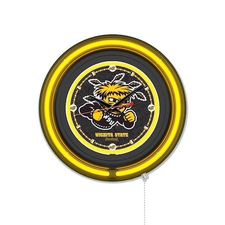 Holland Bar Stool Wichita State University 15 Double Neon Wall Clock Clk15BK