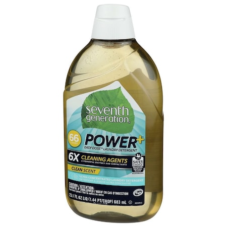Seventh Generation Power Plus Clean Scent Laundry Detergent, 23.1 Fluid Ounce, 6PK 44973