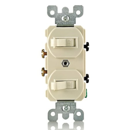 Leviton Wall Switch, Toggle, 15 A, Ivory 5224-2I