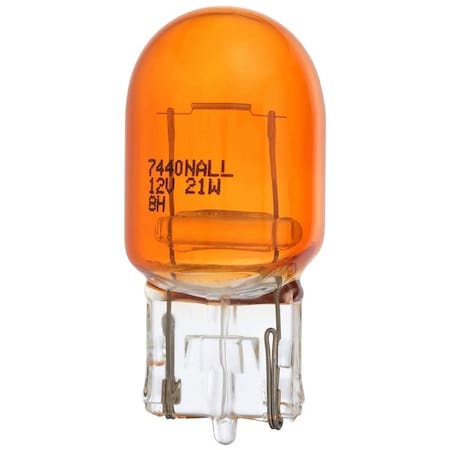 Eiko Peak Miniature Automotive Bulb, 13.5 V, Halogen Lamp, Wedge, Amber/Red 7440NALL-BPP