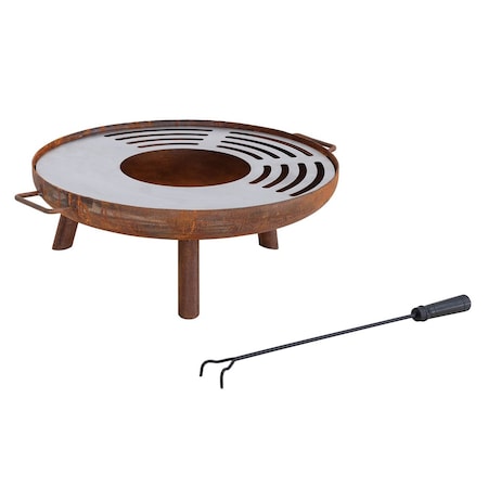 Sunjoy 24 in. Fire Pit with 304SS Grill Tray A301055120