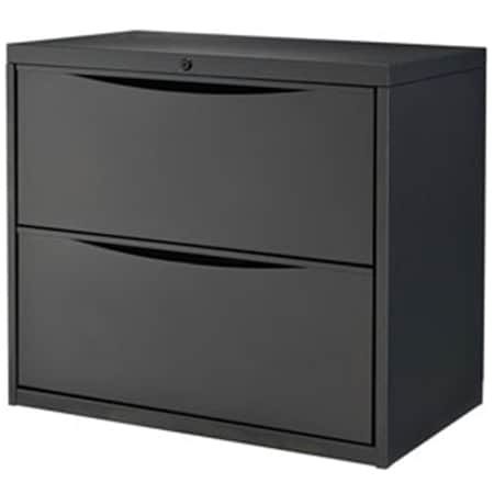 Global 30 in. Interion Premium Lateral File Cabinet with 2 Drawer, Black LF-30-2D-BLACK