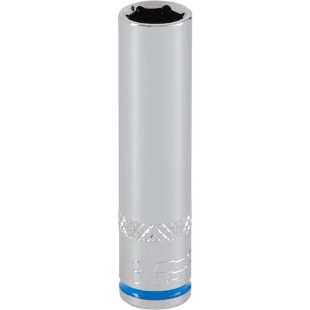 Channellock 1/4'' Drive 8 mm 6-Point Deep Metric Socket 350842