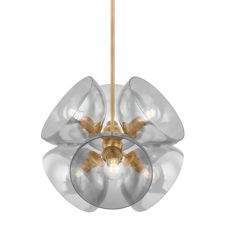 Troy Lighting Salix 6 Light Pendant 22.25 In. Patina Brass F1522-PBR